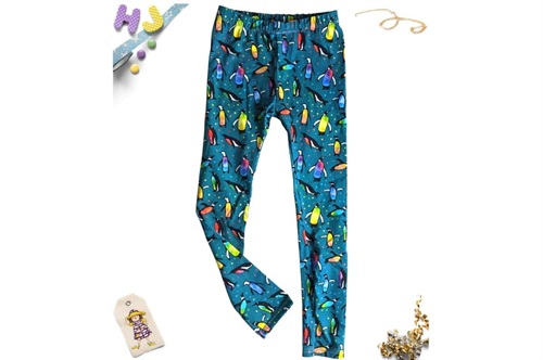 Buy Age 7 Children's Leggings Watercolour Penguins now using this page